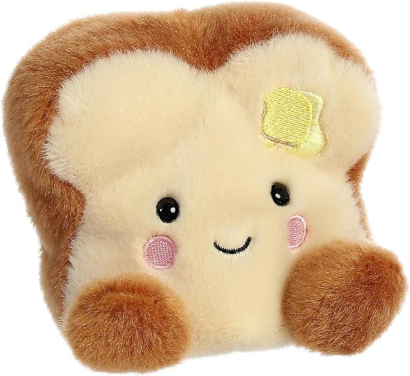 Adorable Palm Pals Buttery Toast Stuffed Animal Pocket-Sized Play Collectable Fun  Brown 5 Inches