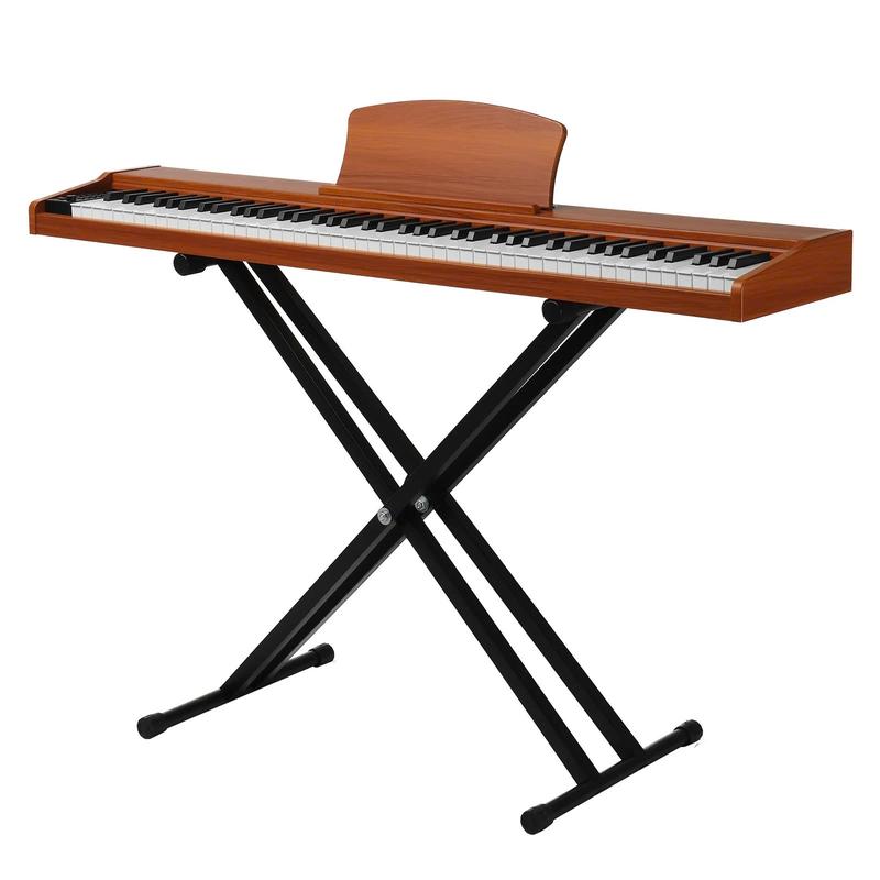 88 Key Digital Piano Full Size Semi-Weighted Standard Keyboards, Portable Electric Piano with Stand, MIDI Bluetooth, Triple Pedals, Headphone, Light Wood