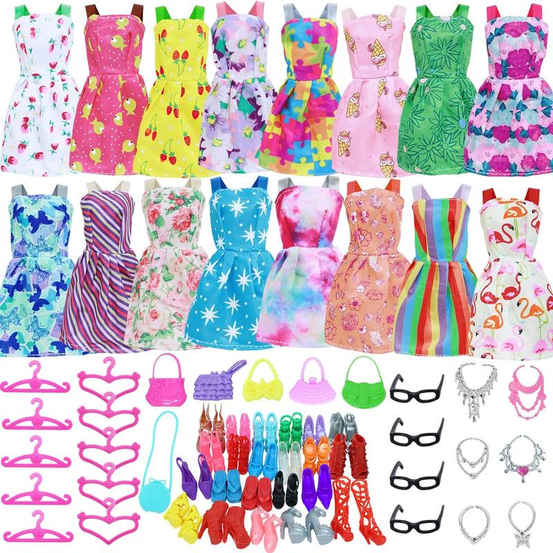 Christmas gift 42 Pcs Doll Clothes and Accessories Set (11.5 Inch Dolls) - Includes Fashion Dresses, Shoes, Necklaces, Handbags, Hangers & More