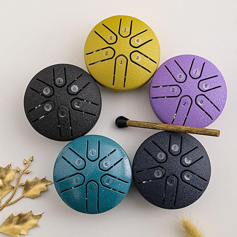 Outdoor Mini rain drum tambourine Steel tongue drum Outdoor rain drum Musical instrument Outdoor Notes in the rain Waterproof hand disc drum Therapy instrument for yoga, meditation and music therapy for all ages (dark blue) (Limited time offer)