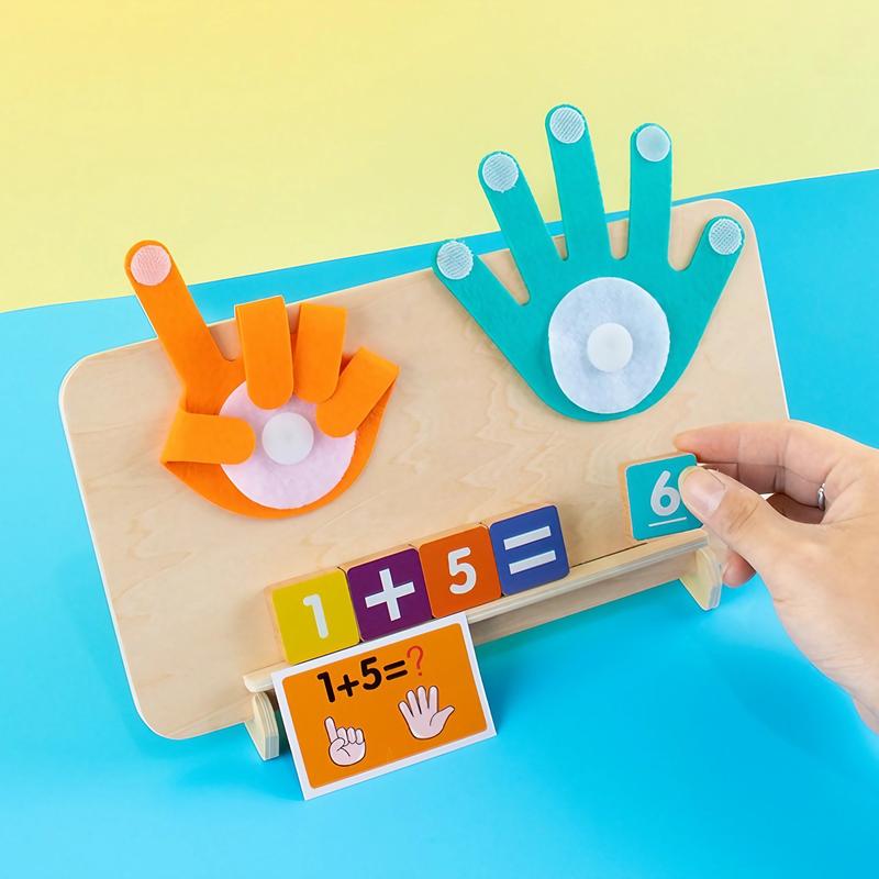 Learning Toy Set For Ages 3+ Educational Number Blocks and Finger Counting Tool Wooden Toy for Early Math Operations and Cognitive Skills Development. Sensory Nanotopia