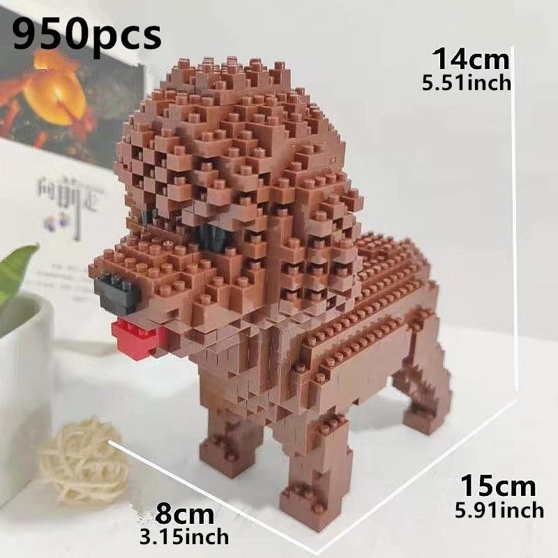 950pcs set Cartoon Dog Design Building Blocks, Creative Micro-Particle Assembled Building Blocks, Educational Building Blocks For Kids