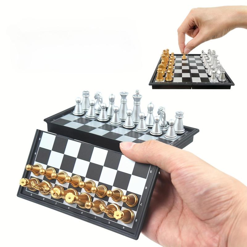 Mini Magnetic Chess Board Game, 1 Count Portable Folding Chess, International Chess Game, Educational Toys, Gifts for Birthday Festival Party