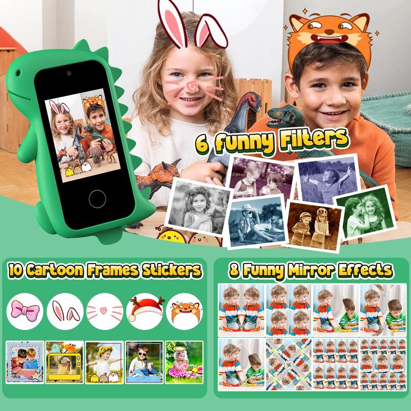 Mini iPhone for kids Smart Phone Toy 3-8 Years Music Player Dual Camera Educational Games Perfect Birthday Gift -Touchscreen Pretend Play Phones Toy smartphone toy