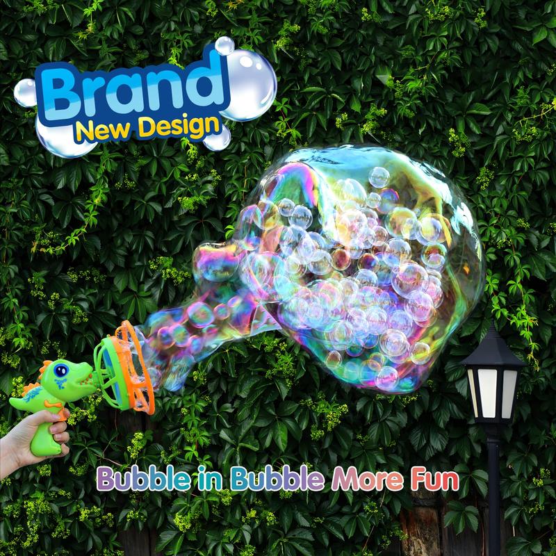 Bubble Gun Bubble Machine for Toddlers,Dinosaur Bubble Blower Toy for Kids,Summer Party Favors Outdoor Toys,Birthday for 3 4 5 6 7 8 9 10 Years Old Boys Girls