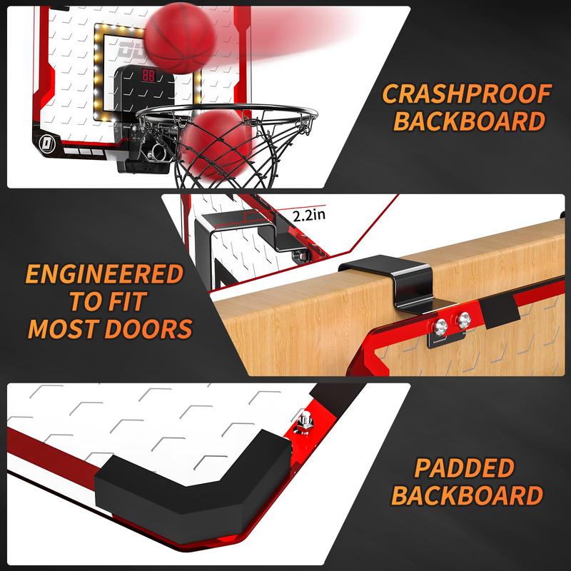 Indoor Basketball Hoop, By Room Basketball Hoop with Scoreboard, Mini Basketball Hoop with 4 Balls, Basketball Toys