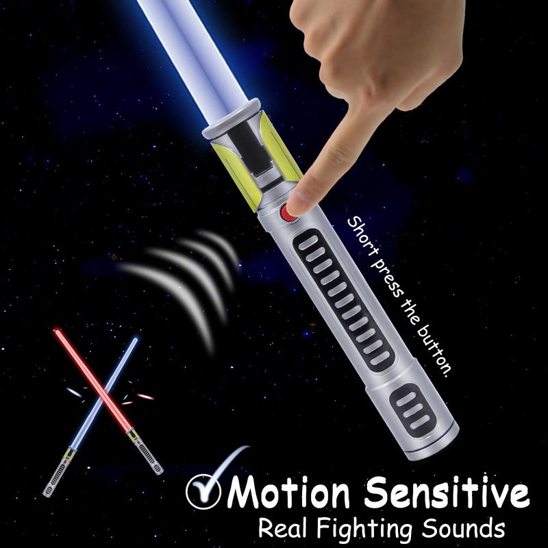 Light Saber 7 Color Changing : Extendable 2-in-1 FX Sound(Motion Sensors) Light Sword for Galaxy War Fighter Warriors, Halloween Xmas Children's Day Birthday Present Gift