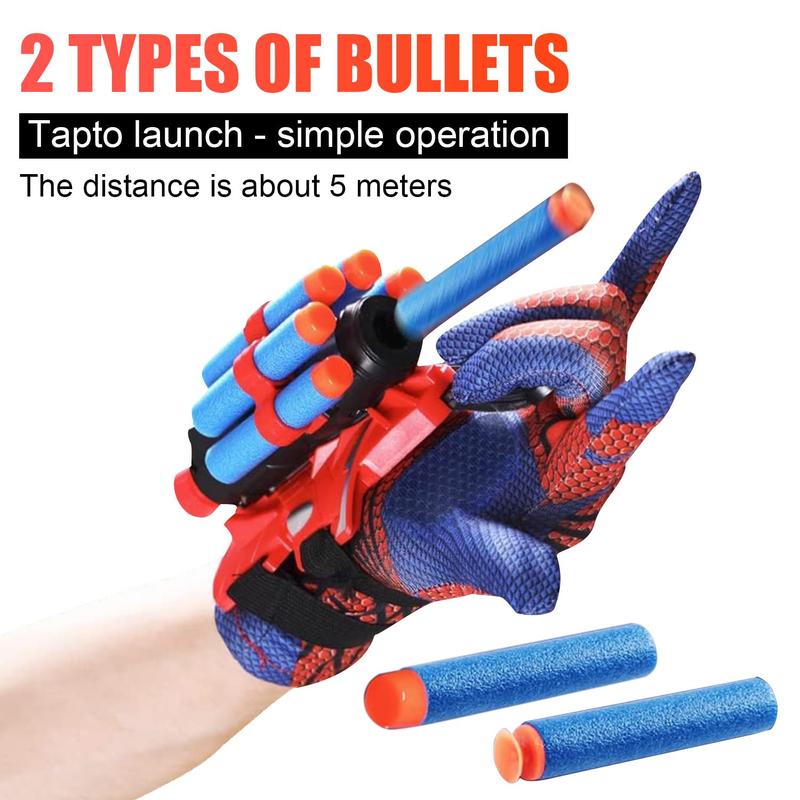 Spider Web Shooters for Kids Plastic Launcher Glove with Wrist Set Web Shooter for Birthday Party Christmas Halloween