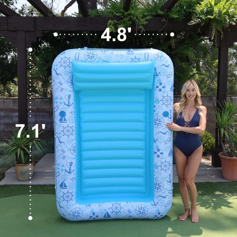 XL Inflatable Tanning Pool Lounge - Electric Pump Included - 85” x 58” - Sunbathing Suntanning (Extra Large)