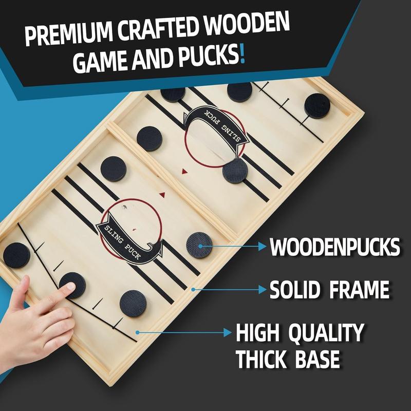 Fast Sling Puck ,Wooden Hockey ,Super Foosball Table,Desktop Battle Parent- Interaction Winner Slingshot ,Adults and  Family  Toys