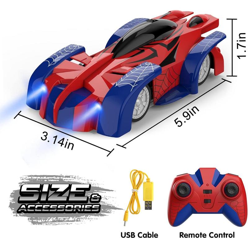 Wall Climbing Remote Control Car, Dual Mode 360° Rotating Stunt Cars with Headlight,Rechargeable Toys for Boys Gift for Boys 4 5 6 7 8-12 Year Old