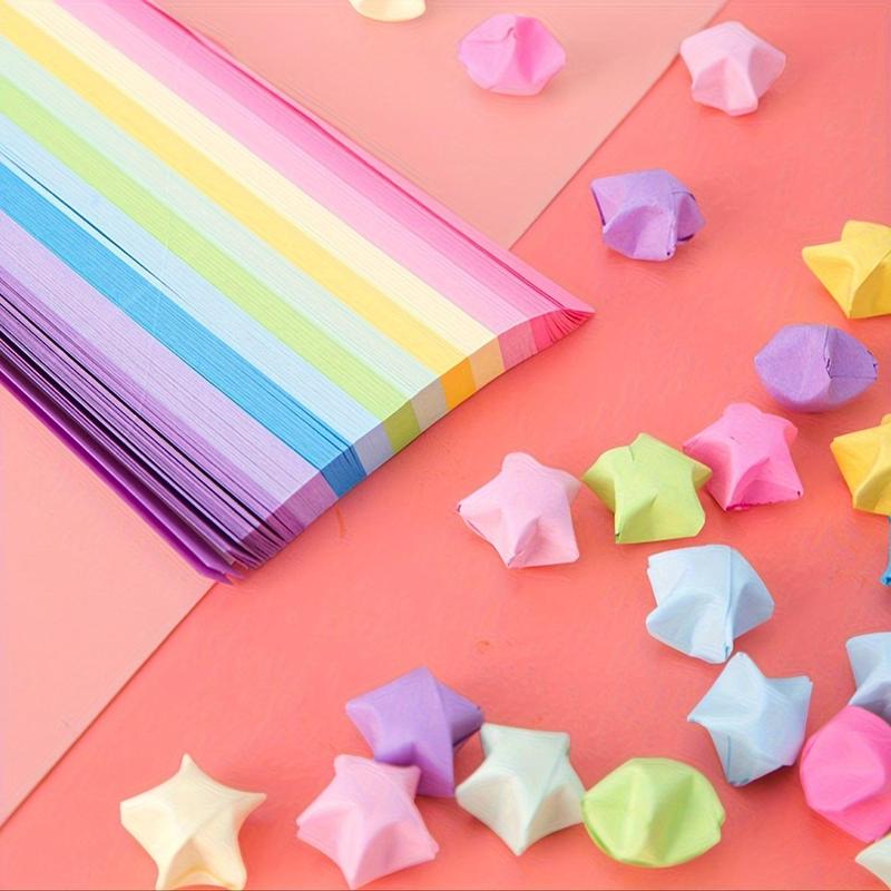 Star Origami Sheets, 540pcs set 7-color DIY Origami Paper, Multipurpose Decorative Paper for Scrapbook, Crafts & Art Projects