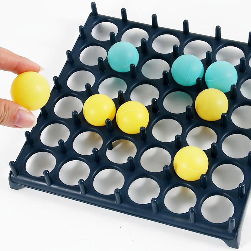 Bounce Ball Game with Family, Connect Ball Board Games Table Game Toys,The Perfect Holiday Toy with 9 Cards with Different Patterns,16 Balls and 1 Game Grid