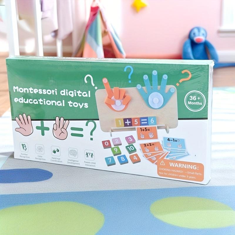 Learning Toy Set For Ages 3+ Educational Number Blocks and Finger Counting Tool Wooden Toy for Early Math Operations and Cognitive Skills Development. Sensory Nanotopia