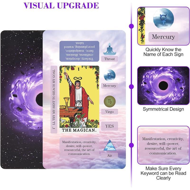 Tarot Cards for Beginners Tarot Deck with Meanings on Them Training Tarot Deck with Message for Reading Classic Learning Tarot Set