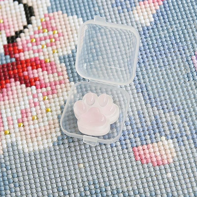 Random Color Cute Cat Paw Design Self-adhesive Cover, Embroidery Accessories, Canvas Protective Film Fixing Tools