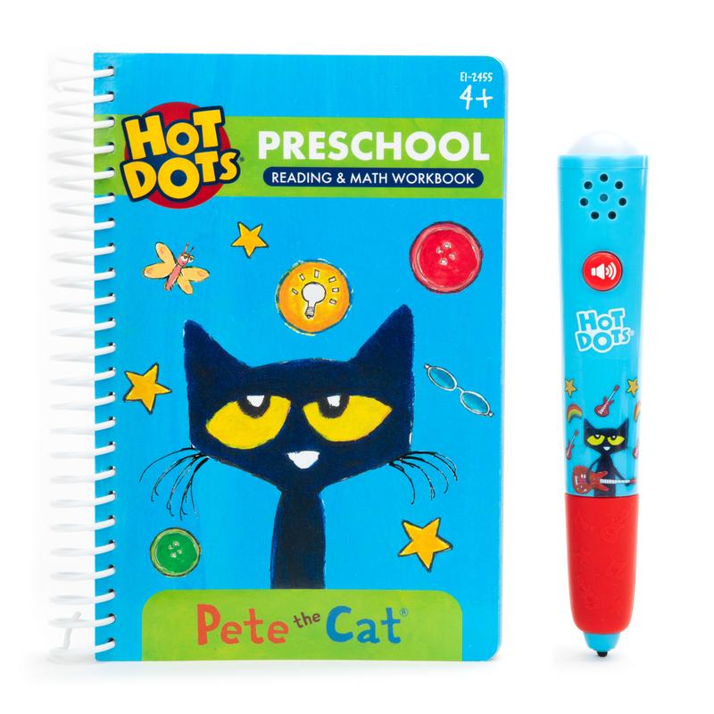 Educational Insights Hot Dots Pete the Cat Preschool Reading & Math, Ages 4+