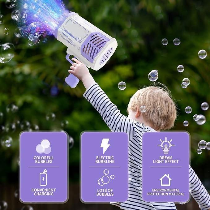 Children's Bubble Machine, Rocket Bubble Machine,2024 Popular 69 Hole Bubble Machine, Colorful Bubble Toys, Bubble Maker Toys For Party Wedding Birthday Gift bubbly  blaster