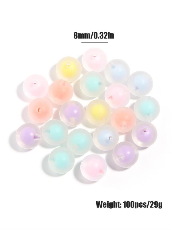 2024 New Style Random Color Acrylic Bead, Frosted Transparent Bead, Diy Jewelry Accessories for Bracelet & Necklace & Earrings Making