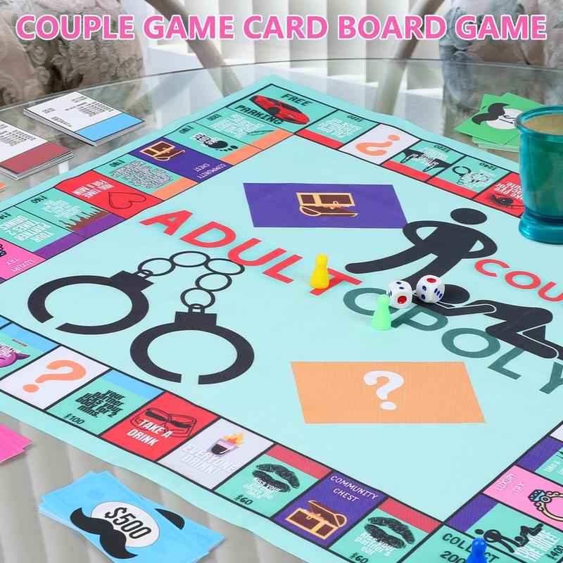 Adultopoly Board Game, Couple Adultopoly Board Date Night Board Game for Adults, Couple Game Card Board Game Props, Board Game Relationship Card