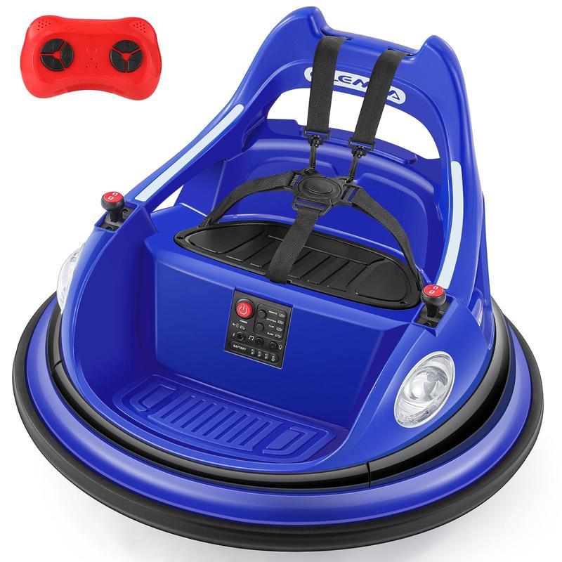 ELEMARA Ride on Bumper Car for Kids & Toddlers,1.9MPH Max,12V Ride on Toys W Remote,2Playing Modes,2-Speed,360°Spin,Bumping Toy Gifts with W Bluetooth,5 Flashing Lights,DIY Stickers