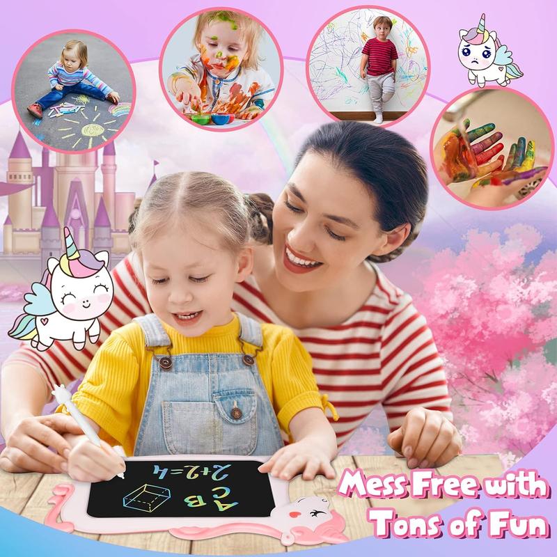 Pink Unicorn Tablet,Unicorn Toy Gifts for Girls Boys,LCD Writing Tablet for Kids,Toddler Travel Road Trip Essential Toy Gift for 3+4 5 6 7 8 Year Old,Doodle Draw Board,Easter Gifts Learning Birthday