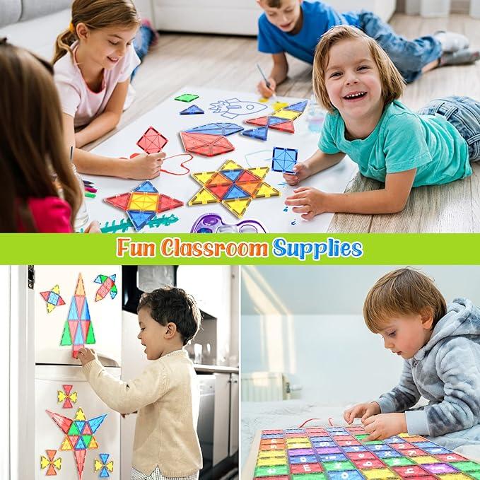 103 PCS Magnetic Building Tiles, Magnetic Tiles Kids Toys Magnet Toys for Toddler Magnetic Blocks Building Toys Preschool STEM Learning Sensory Montessori Toys for 3+ Year Old Boys and Girls, Safe Creativity Toddler Kids Toys, Christmas Toys Gift