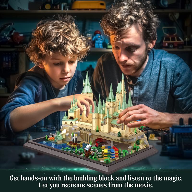 TOKMOC 66043,1988 Pieces,Magic Music Box Castle Building Block Set,Architecture House Building Set with Spinning Trains and Arena, Birthday Gift and Home Decoration,For aged 12 and above,Stress relief toy block toy perfect christmas