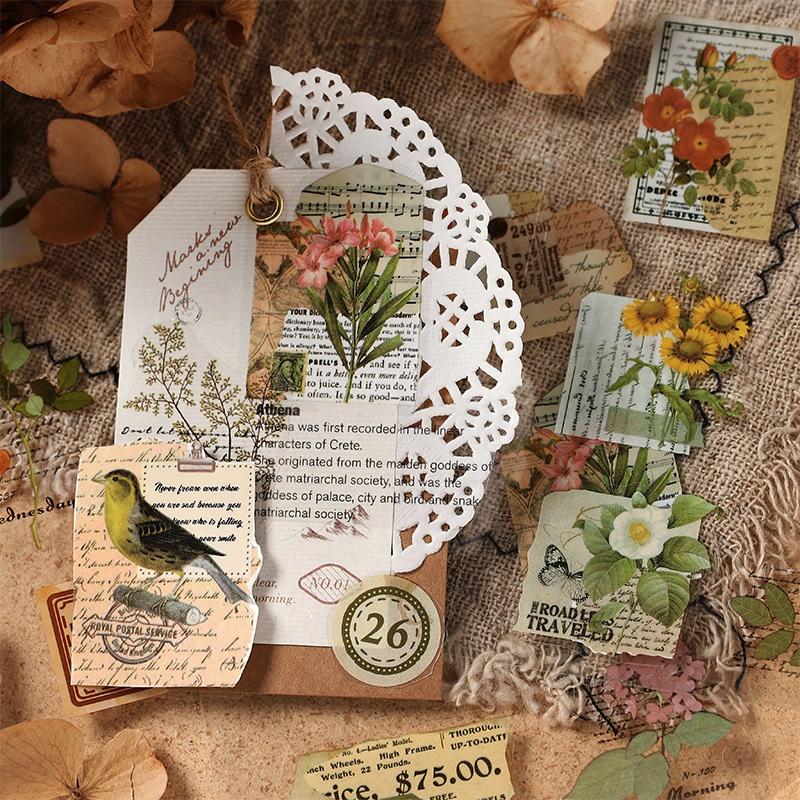 Mr.Paper 20 Pieces Of Retro Literary PET Sticker Book 4 Kinds Of Decorative Materials For Handbooks, 105mm*148mm