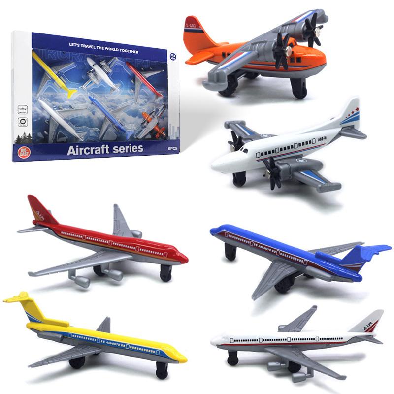 Crelloci Airplane Toy for Kids, 6 Pack Mini Diecast Airplanes, Aircraft Plane Playset Includes Glider Planes, Aeroplane Airplanes for 3-6 Years Gifts flying  ball Dinosaur Foam flying  ball