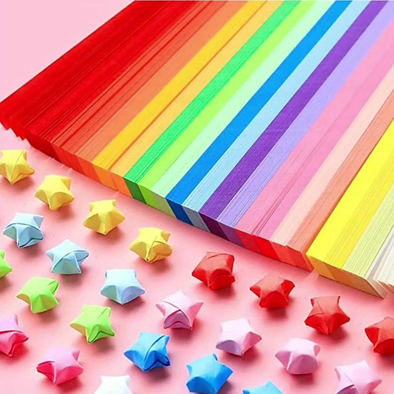 Star Origami Sheets, 540pcs set 7-color DIY Origami Paper, Multipurpose Decorative Paper for Scrapbook, Crafts & Art Projects