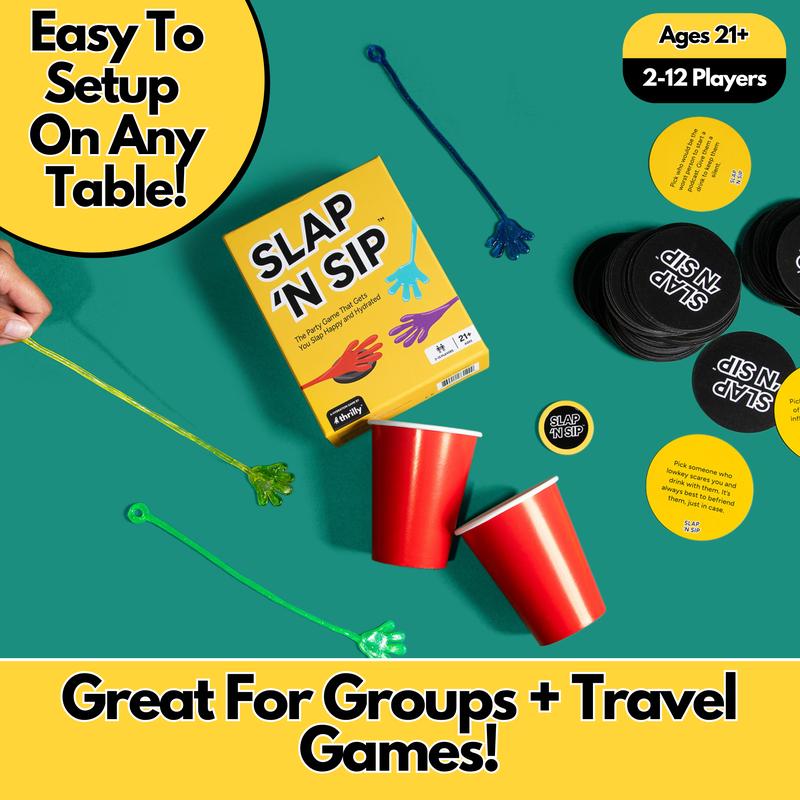 Slap 'N Sip - The Viral Sticky Hand Game - Adult Party Game