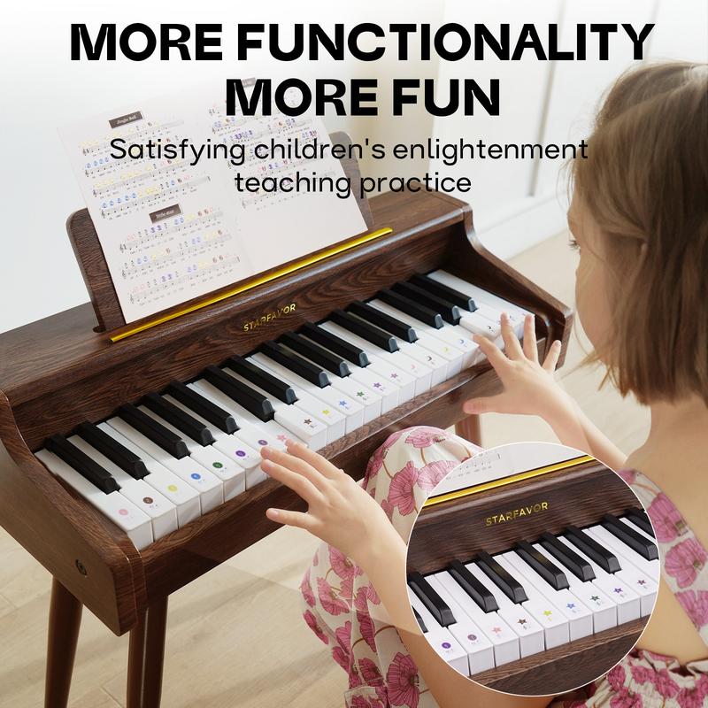 Starfavor Kids Piano Keyboard,37 Keys Digital Piano,Music Educational Toy,for 3+ Girls and Boys,with Volume Adjustable,Piano Toy with Microphone