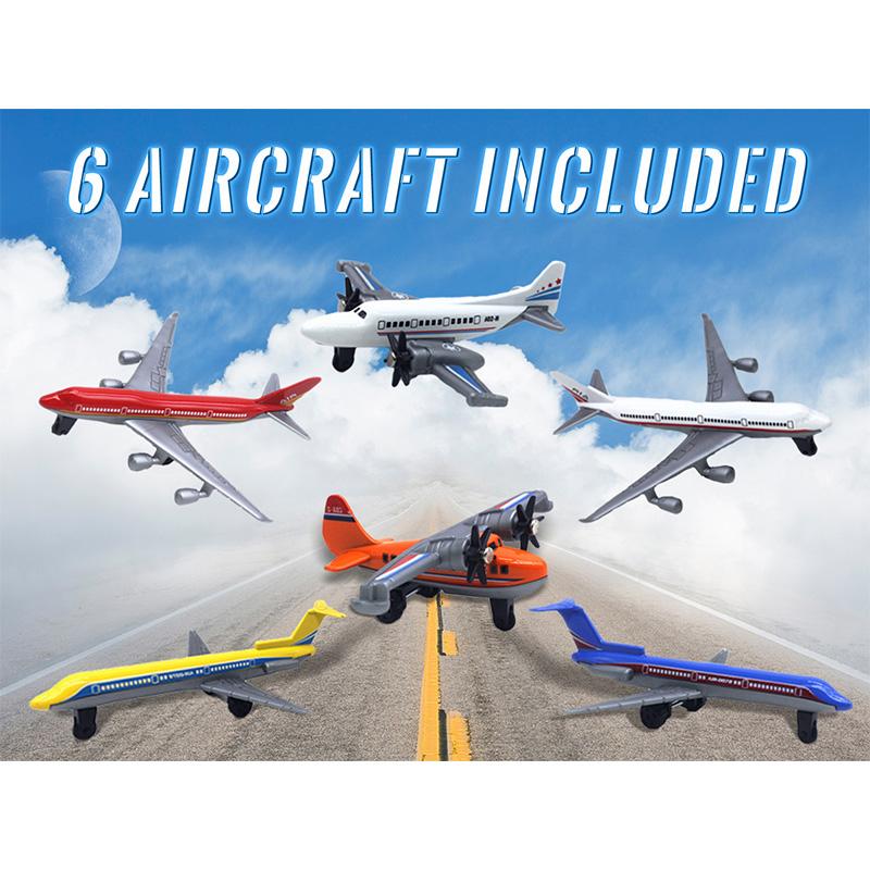 Crelloci Airplane Toy for Kids, 6 Pack Mini Diecast Airplanes, Aircraft Plane Playset Includes Glider Planes, Aeroplane Airplanes for 3-6 Years Gifts flying  ball Dinosaur Foam flying  ball