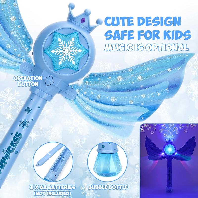 Bubble Machine for 6-8 Years Old Kids, Automatic Electric Toys for Girls Bubble Wand Maker Blower, Musical&Light Up Bubble Toys for Toddlers Outdoor, Christmas Gifts