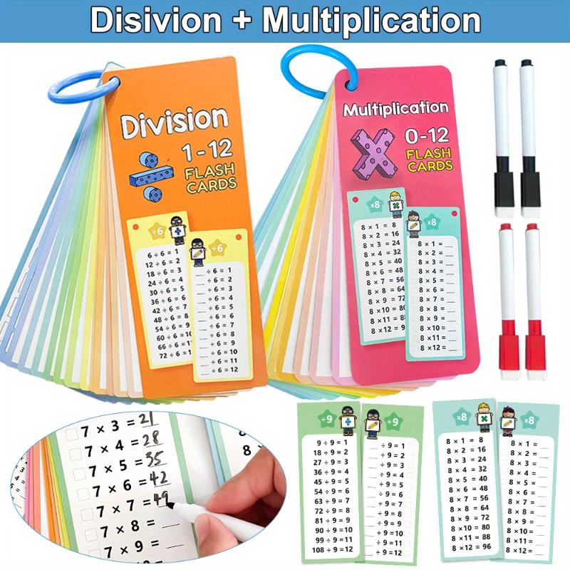 Math Games Cards For Kids Math Multiplication & Division Flash Cards, Multiplication Flashcards Division Learning Toys