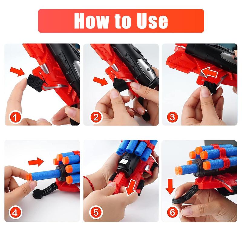 Spider Web Shooters for Kids Plastic Launcher Glove with Wrist Set Web Shooter for Birthday Party Christmas Halloween