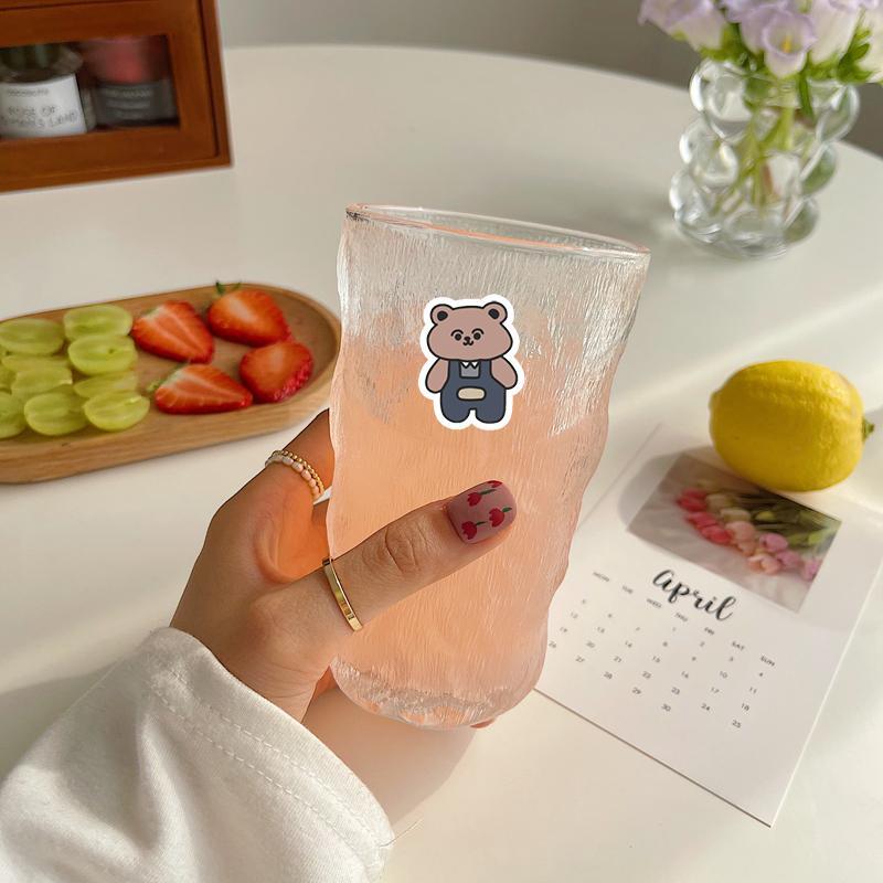 90pcs Pack Cartoon Bear Animal Pattern Decorative Sticker, Waterproof Sticker For DIY Scrapbook Water Bottle Decoration