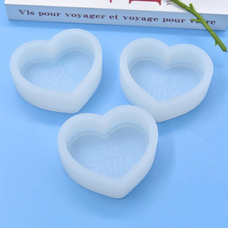 Heart Shaped Silicone Mold, 3 Counts set Letter Pattern Candle Soap Making Molds, DIY Candle Soap Making Accessories for Cake Home Decor