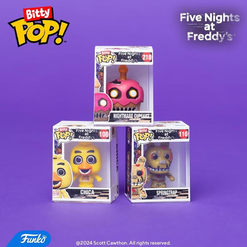 Funko Bitty Pop!: Five Nights at Freddy's Mini Collectible Toys 4-Pack - Nightmare Bonnie, Chica, Freddy & Mystery Chase Figure