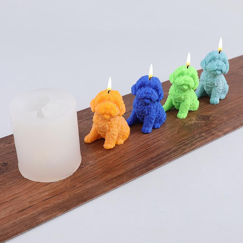 Cute Dog Shaped Silicone Candle Mold, 1 Count DIY Handmade Soap Mold, Decorative Ornament Mold for Home Decoration