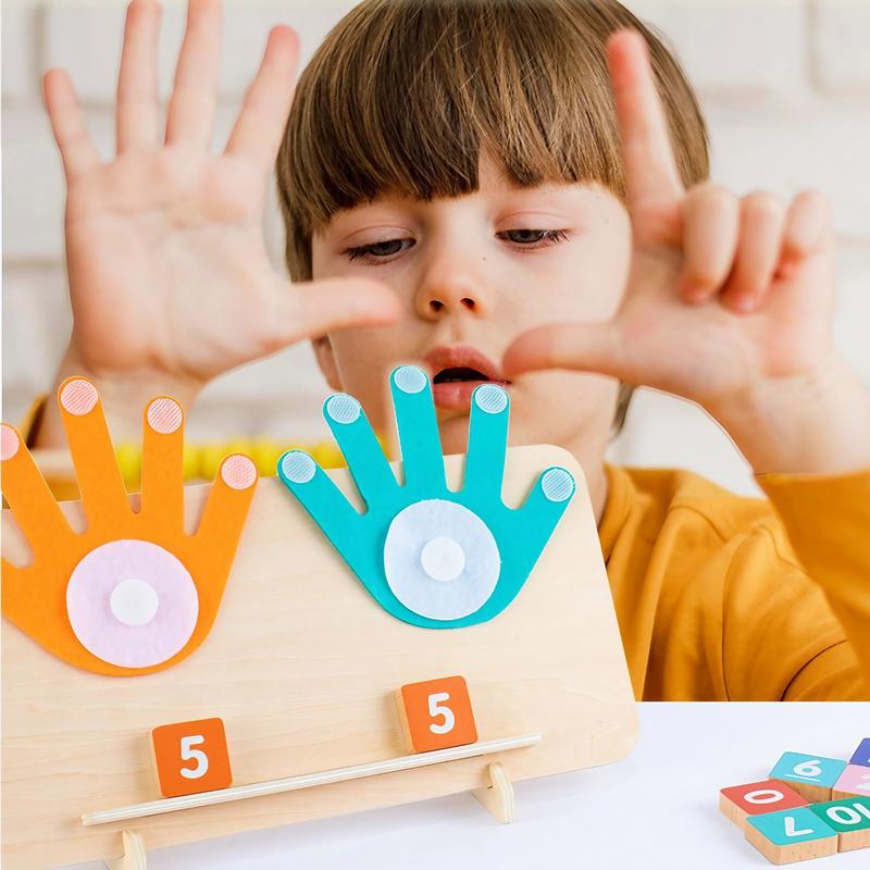 Learning Toy Set For Ages 3+ Educational Number Blocks and Finger Counting Tool Wooden Toy for Early Math Operations and Cognitive Skills Development. Sensory Nanotopia