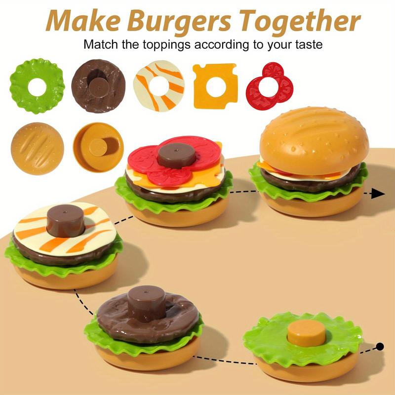 80 Pcs Simulated Food Toy Set, Fast Food Set With Storage Bucket, Food Set Such As Burgers, Pizza, Ice Cream, Play House Toy Set, Ideal For Halloween And Christmas