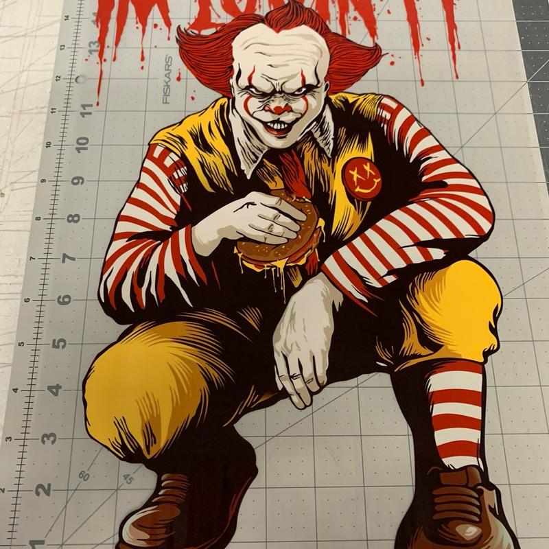 DTF Red and Gold Clown Heat Press Transfer for DIY Projects dtf transfer