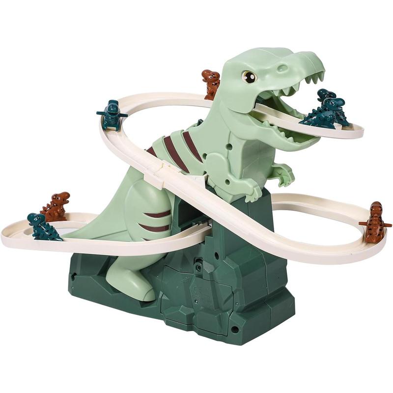 Dinosaur Roller Coaster Toy, Dinosaur Chasing Race Track Game with 6pcs Small Dinosaur Cars Dinosaur Race Track Toys Dinosaur Adventure Roller Coaster for Kids