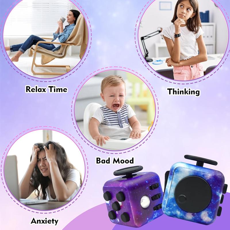 Fidget Toy Cube, Cube Fidget Anxiety Relief Toys for Adults and Kids, Christmas and New Year Gifts,6 Sided Fidget Toys Cube Hand-Held for Adults,Audible Silent Fidget Toys for ADD ADHD OCD