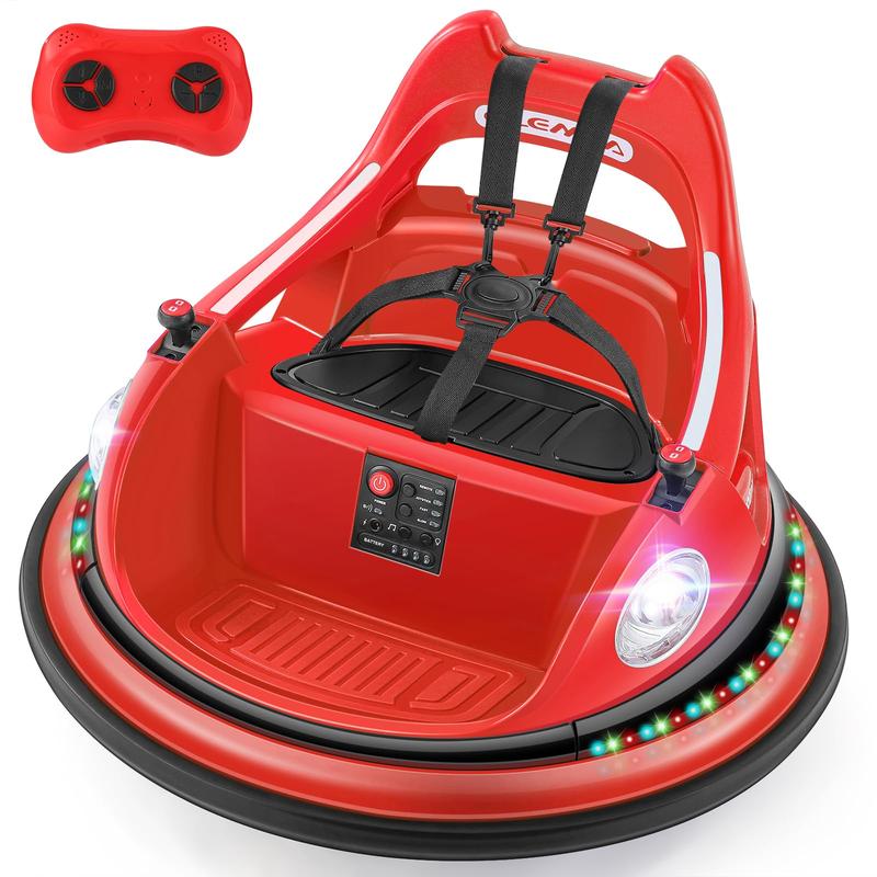 ELEMARA Ride on Bumper Car for Kids & Toddlers,1.9MPH Max,12V Ride on Toys W Remote,2Playing Modes,2-Speed,360°Spin,Bumping Toy Gifts with W Bluetooth,5 Flashing Lights,DIY Stickers