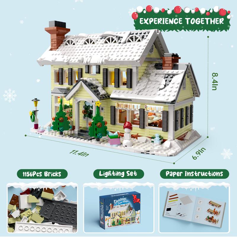 Christmas Snowvy Village Building Blocks Set, Create Your Own Winter Wonderland, Perfect for Christmas Fun and Decorations (1156 pcs)