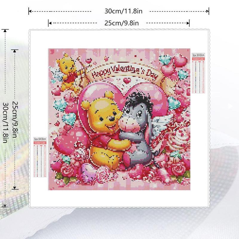 Winnie The Pooh & Eeyore Donkey Pattern DIY Diamond Arts Colorful Painting Kit without Frame, DIY 5D Diamond Arts Colorful Painting for Bedroom Home Wall Decor