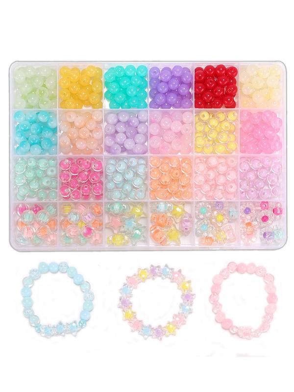 1 Box DIY Beads Bracelet Making Kit, Colorful Beads For Jewelry Making, DIY Fashion Accessories For Girls & Women